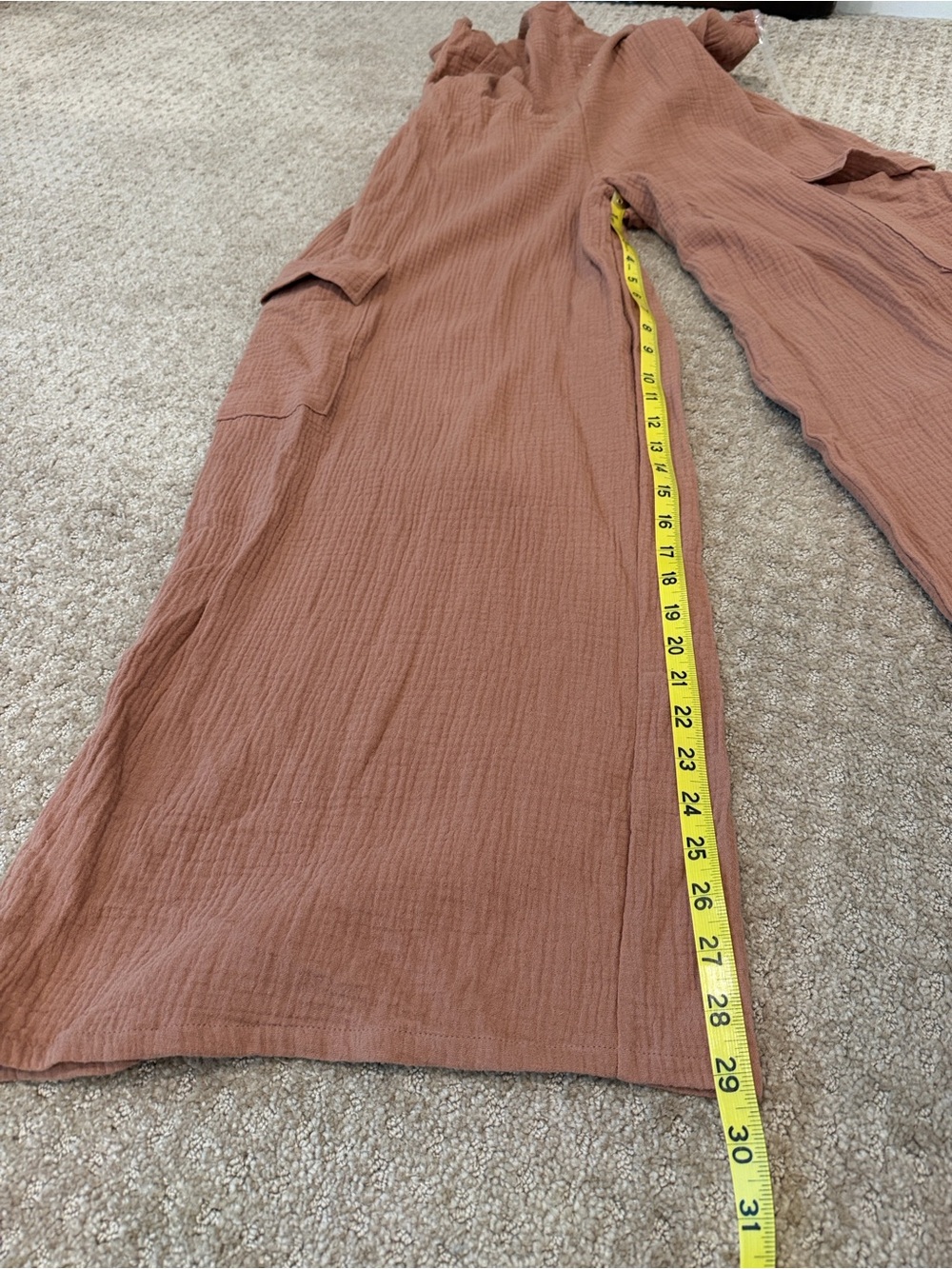 Ces Femme cotton Wide-Leg Cargo Jumpsuit in Rust/camel Brown - Picture 10 of 10